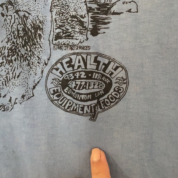 Vintage promo t-shirt for a Company in Edmonton AB. Light blue, size M. #YEG - Picture 8 of 9